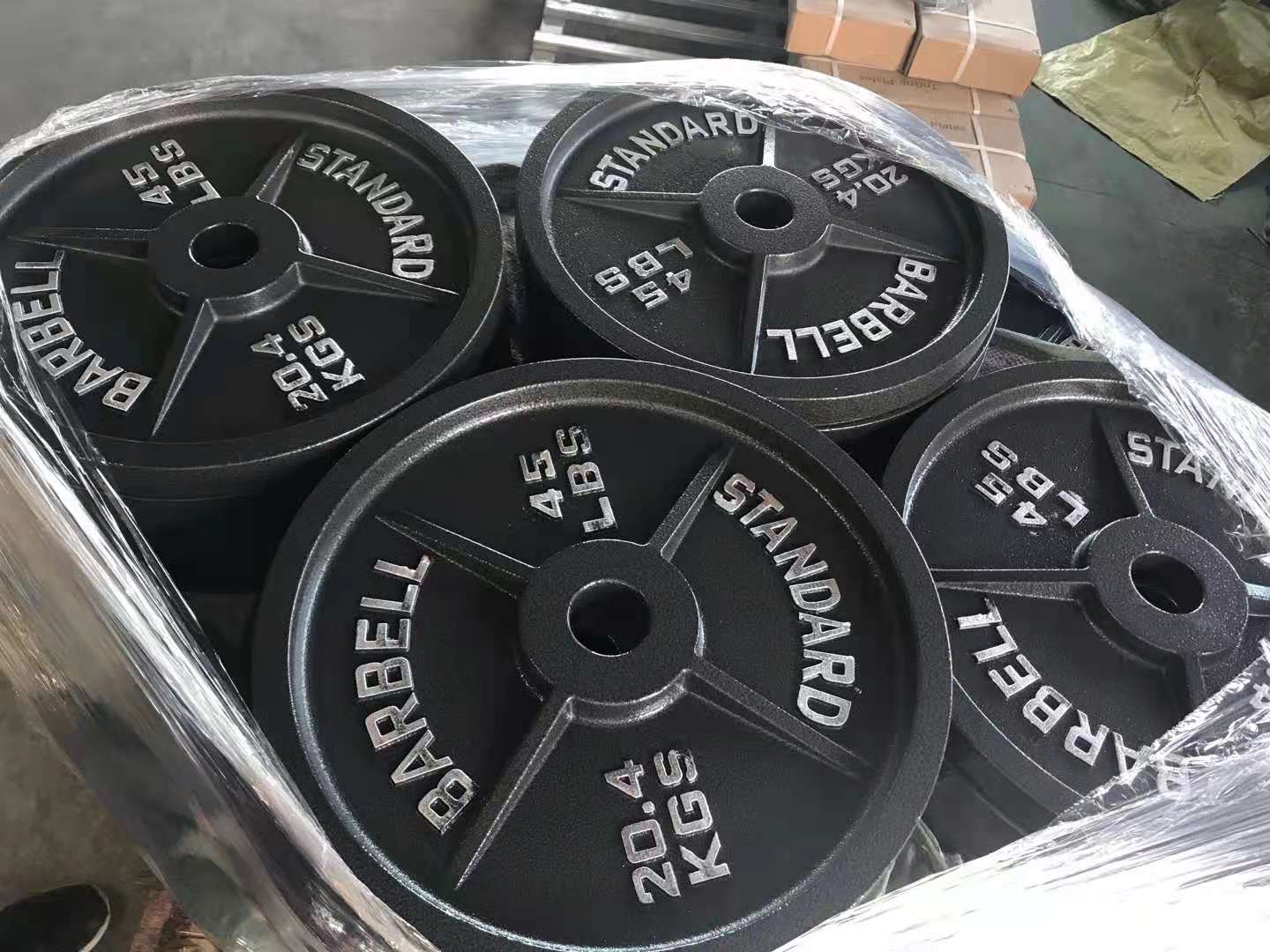 Wholesale Professional Cast Iron Barbell Home Gym Equipment Cast Iron Weight Plates