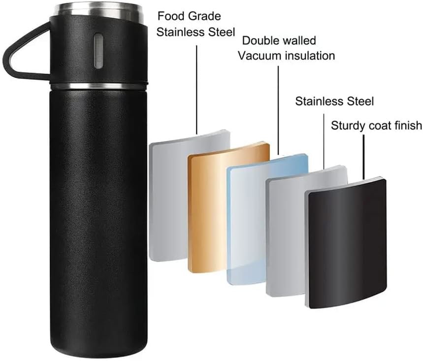 Double Wall Insulation Ceramic Mug Cup 2 In 1 Tumbler 500ml