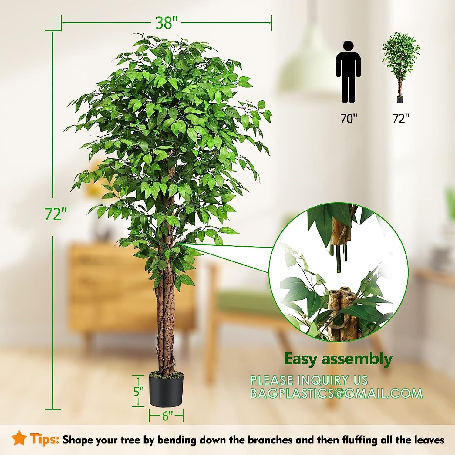 Artificial Plant Ficus Carica Fruit Plant Bonsai Tree Faux Plant Indoor Home Decor Plant Potted Plant Home