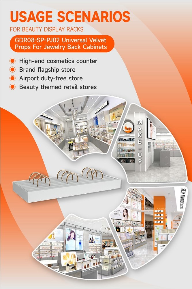 GDR08-SP-PJ02 Cosmetic Display Shelf with Soft Padding Inside and Specialized Card Slots for Cosmetics Display