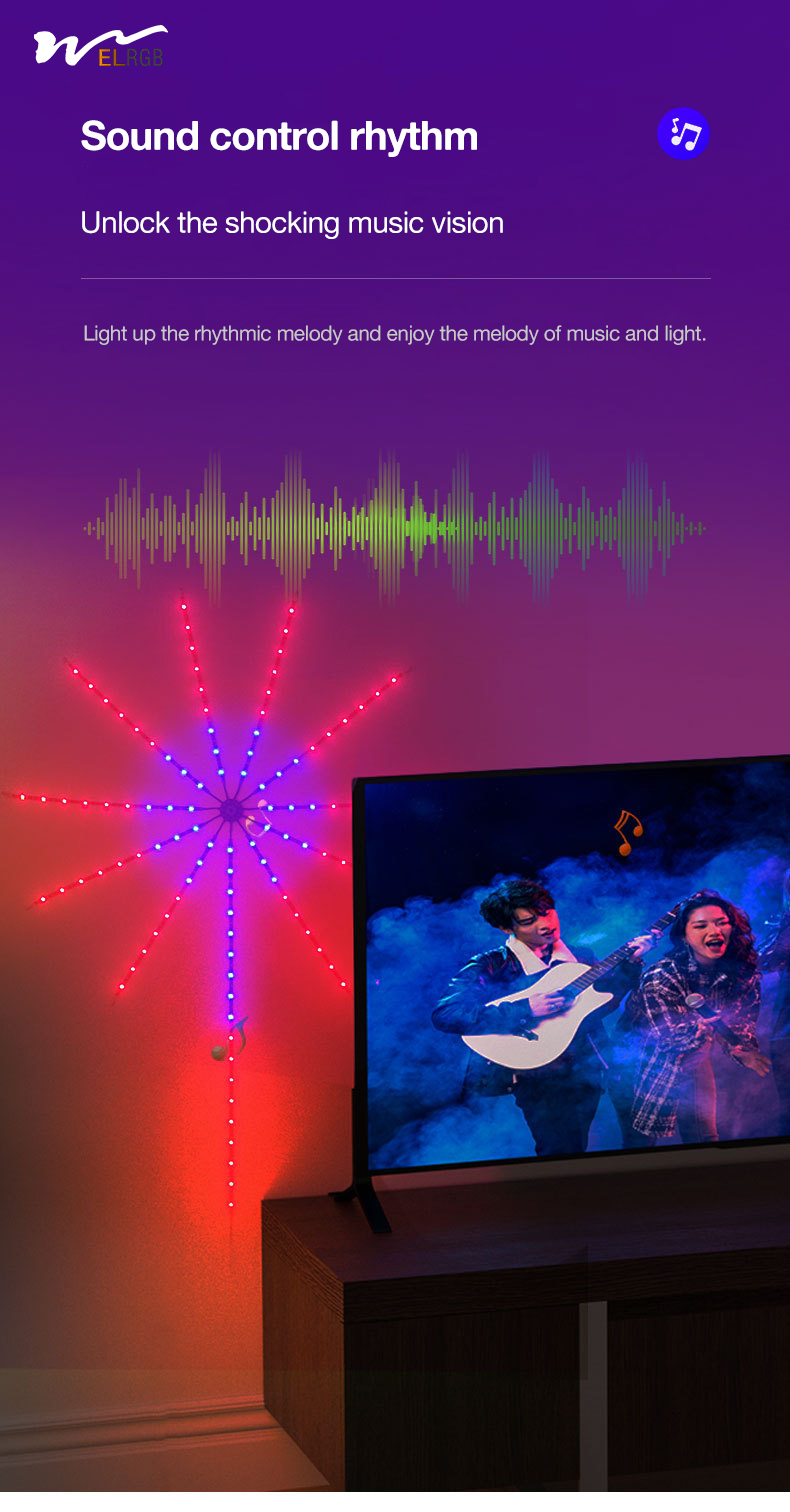 Intelligent Low-Voltage Music Voice Controlled Full Color Starry Sky Festival Light