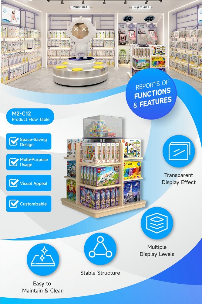 M2-C12 Product Flow Display Table For Toy Display In Maternity & Baby Store