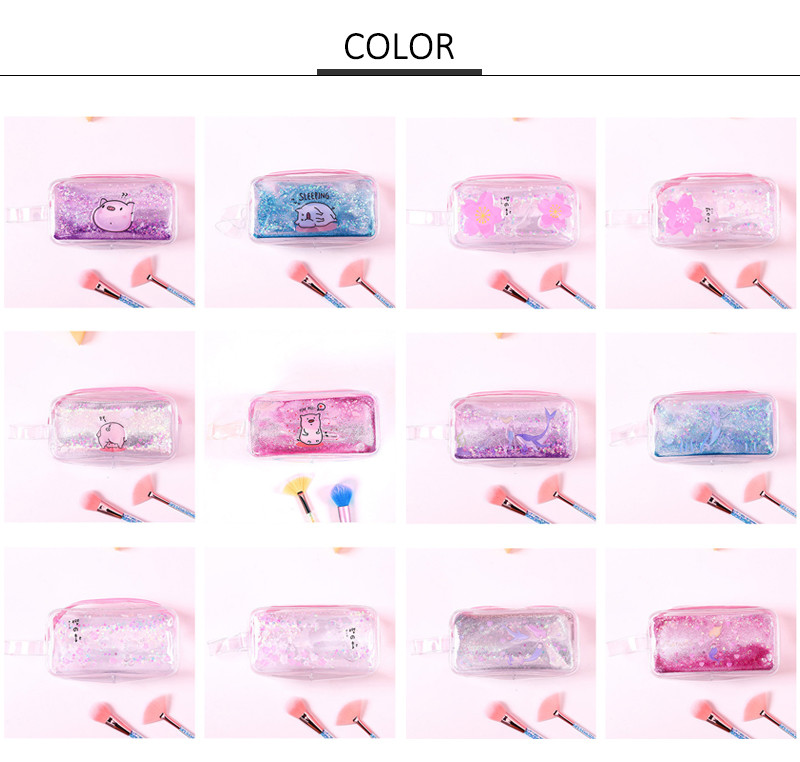 Quicksand Effect Travel Portable PVC Clear Cosmetic Bag