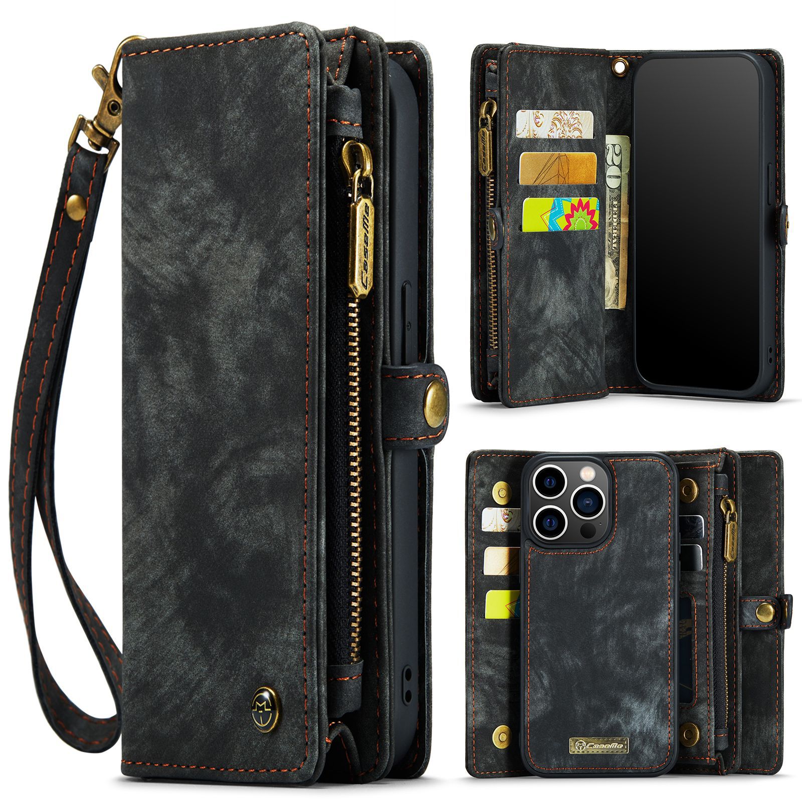 Samsung Compatible CaseMe Leather TPU Phone Cases for Iphone 13 14 Pro Max Card Slot