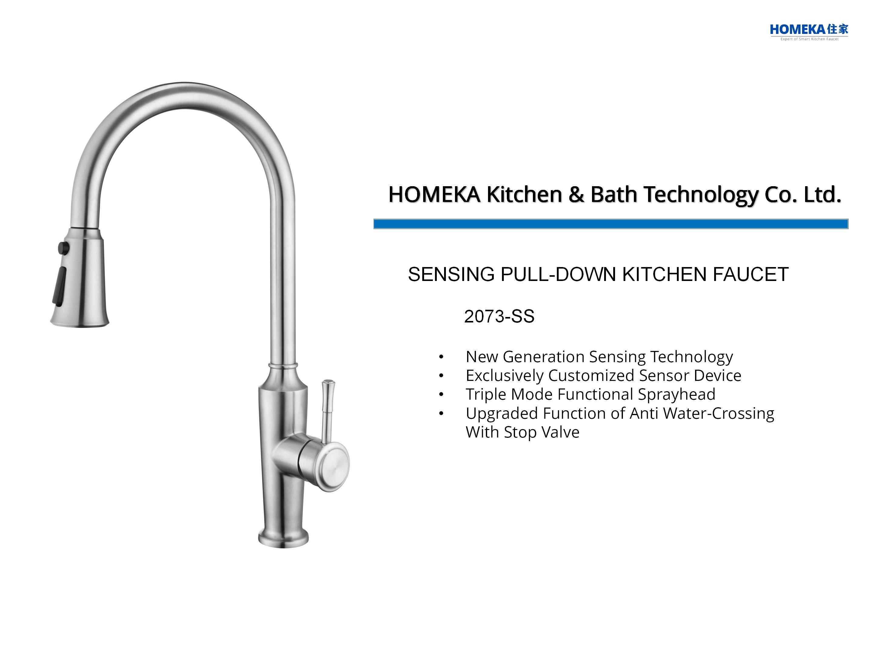 High Arch Touchless Smart Kitchen Faucet Gooseneck Pull Down Kitchen Faucet