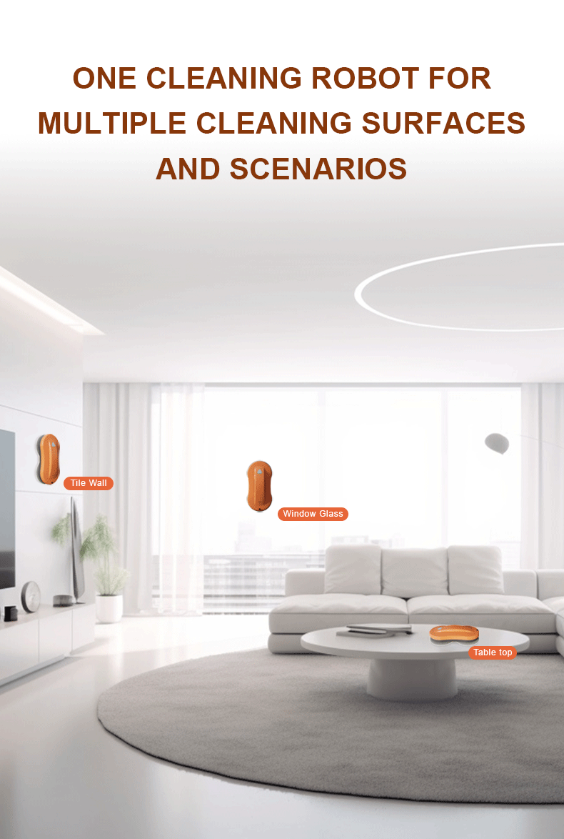 English Operating Language Intelligent Window Cleaner Robot with Speed 2800Pa Suction