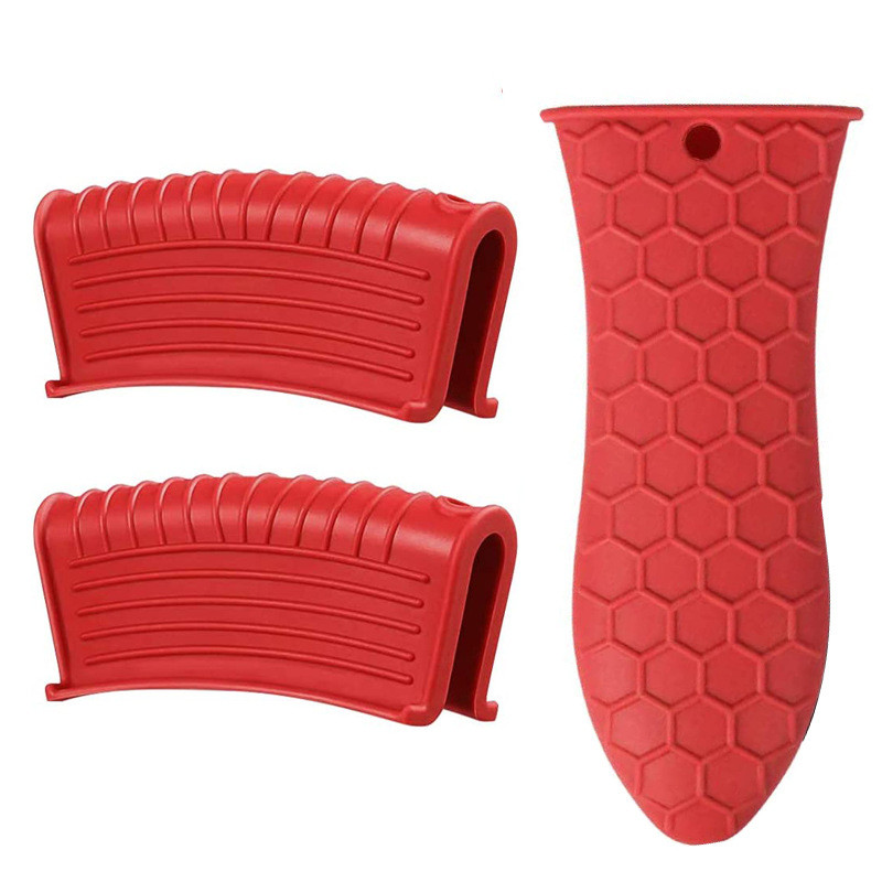 Silicone Hot Handle Holder Heat Resistant Cast Iron Skillets Handles Grip Covers For Pan Pot