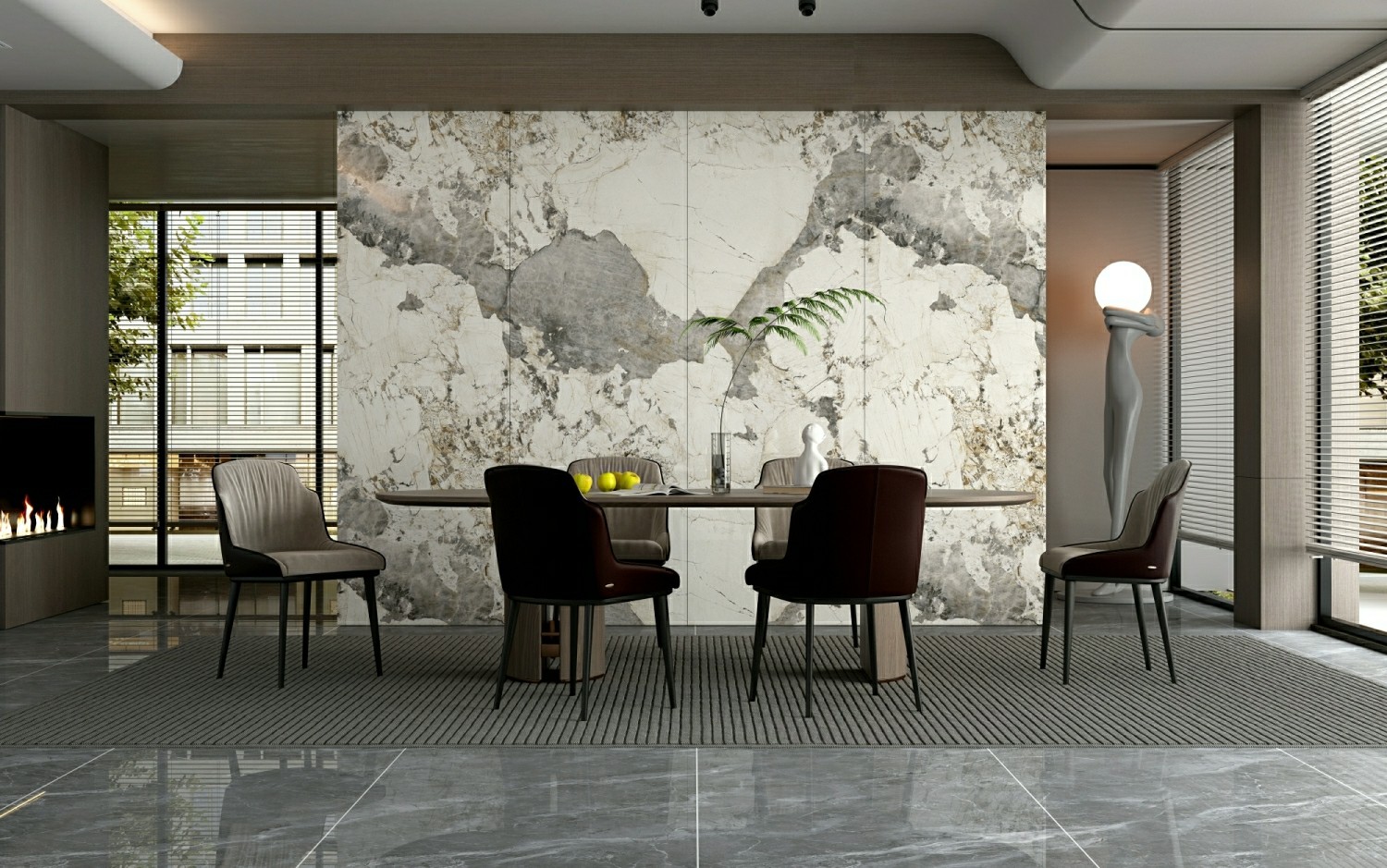 White Polished Glazed Porcelain Tile 900x1800mm for Floor and Wall