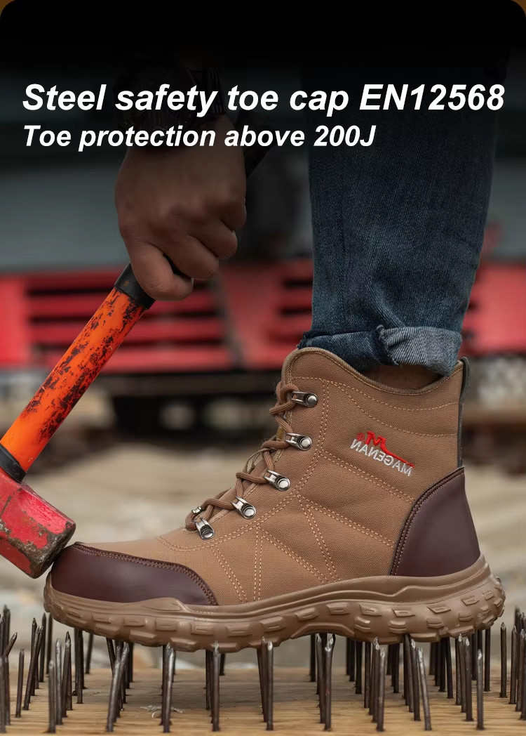 6" Lace To Toe Steel Tip Safety Boots Lightweight Safety Boots For Construction