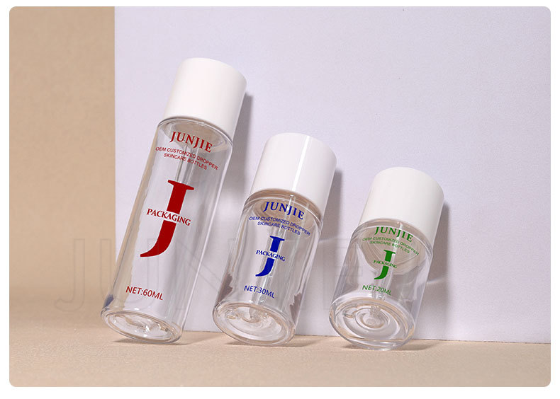 Luxury Skincare Packaging Empty Round 20ml 30ml 50ml Cream Cosmetic Plastic Jar Toner Lotion Pump Body Oil Dropper Bottle