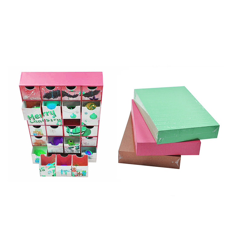 Gift Paper Cardboard Christmas Candy Box Luxury Drawer Chocolate Advent Calendar Box