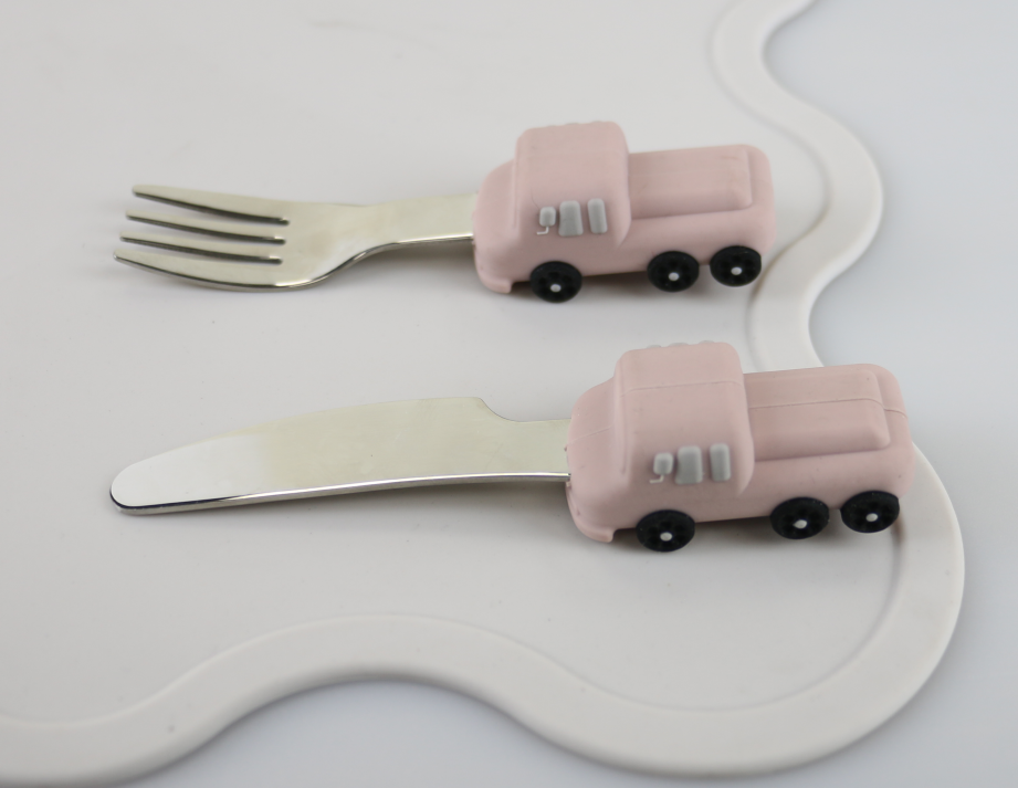 Customized Color Stainless Steel Fork With Car Shape Silicone Handle