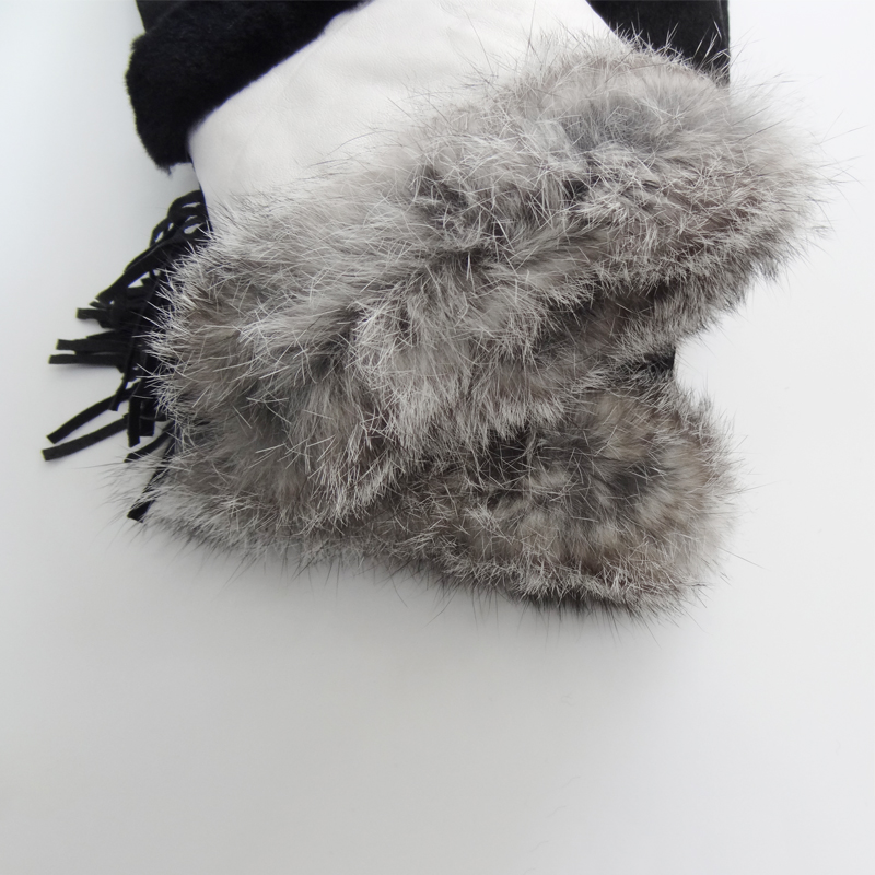 Wholesale customized cheap mitten winter leather gloves women sheepskin