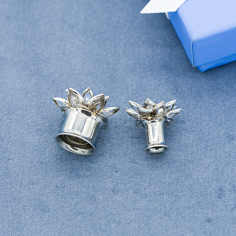 Flower Flesh Tunnel Earrings 304 Stainless Steel 10mm Ear Stretcher Plugs