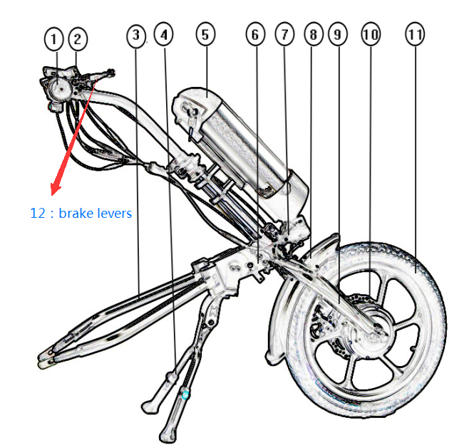 Easy handing 350w adjustable height electric wheelchair