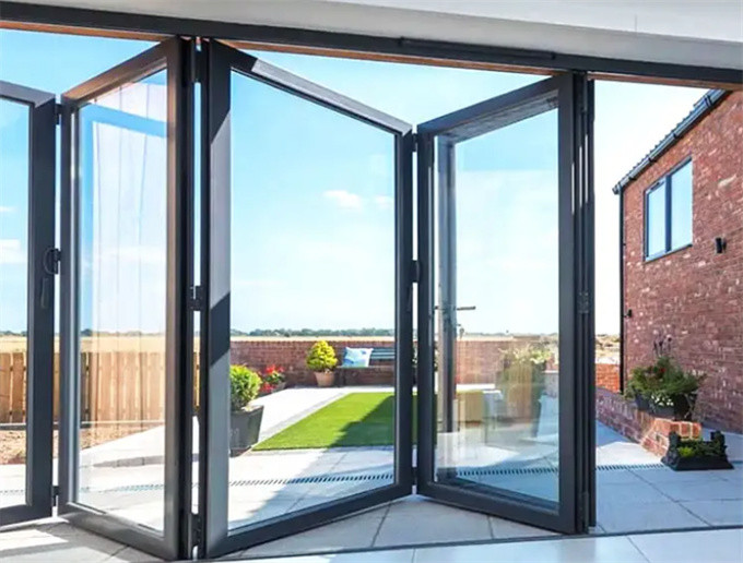 Residential Bi-Folding Doors Aluminium Frame With Triplex Glass Option And 70mm Width
