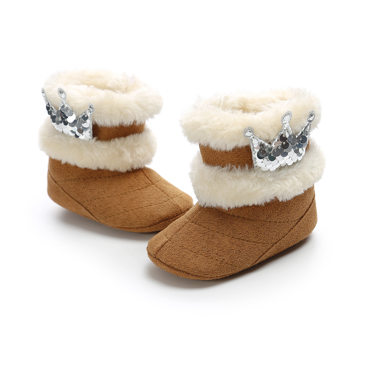2019 winter Faux suede crowm Outdoor walking Princess toddler baby girl boots