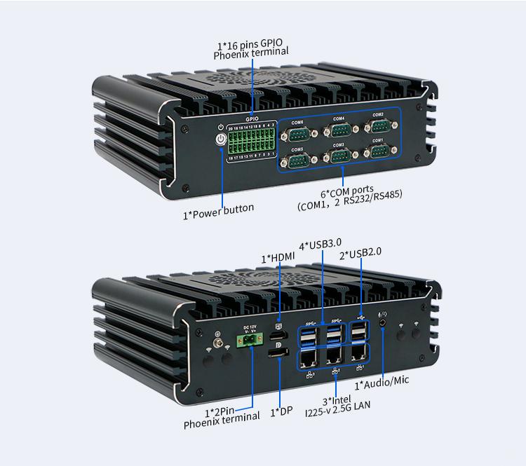 Quad Core IBOX-3126 Mini PC 3*Intel I225-V 2.5G LAN Industrial Workstation 02