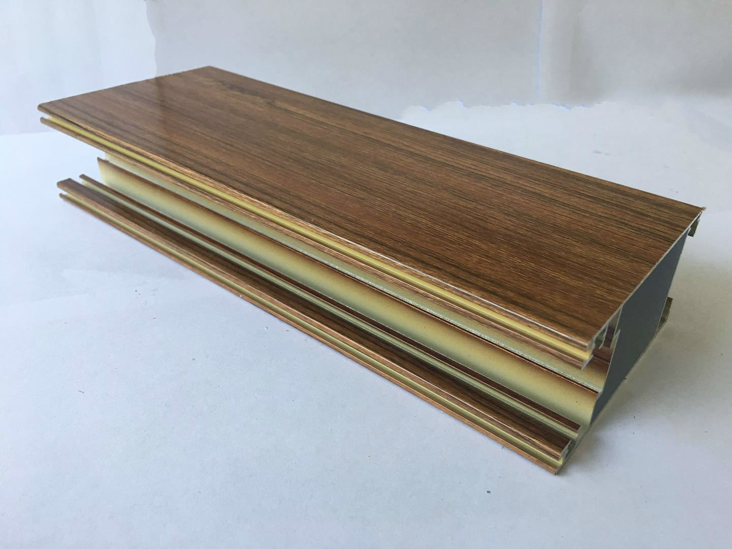 Square Wood Finish Aluminium Profiles Extrusions For Led Strip Lighting Corrosion Resistance