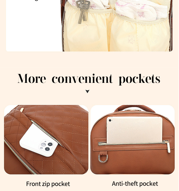 Factory Baby Diaper Bag Multi Function High Capacity Mummy Bag Changing Bag