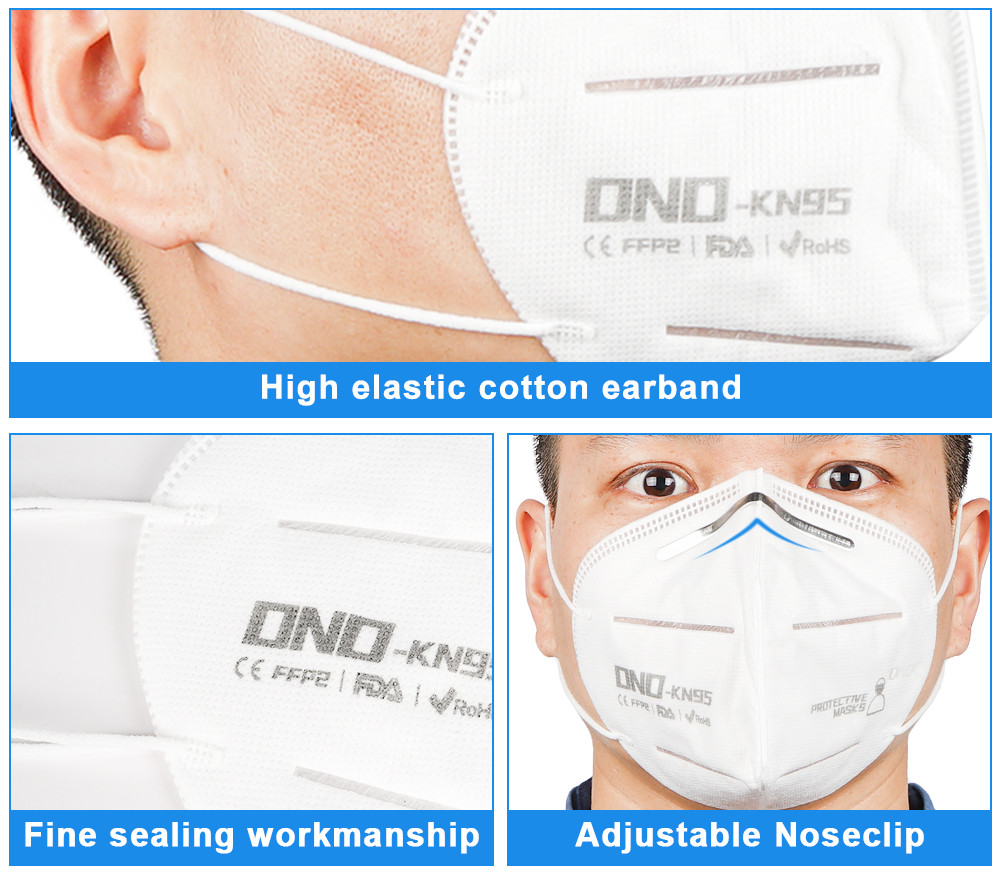 Disposable Face Mask 5 Layers Anti Dust KN95 Respirator Mask for Against Viruses