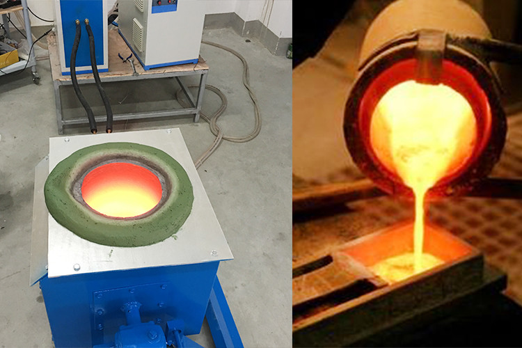 1600C 25kg Medium Frequency Melting Furnace Bronze Lead Zinc Induction Heating Unit