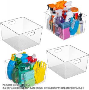 China Clear Plastic Storage Bins – XL Pack Perfect For Kitchen,Fridge, Pantry Organization, Cabinet Organizers on sale