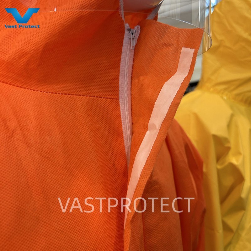 USA Market SMS Safety Disposable Orange Coveralls with Reflective Tape