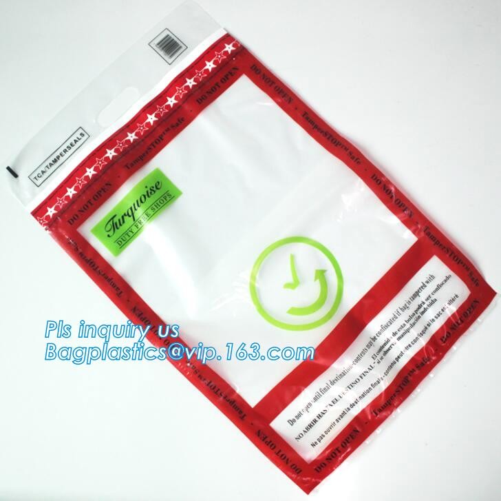 Security plastic bag with adhesive tape for cash, plastic money bag, Security Money Cash Bag For Airport/Bank and police