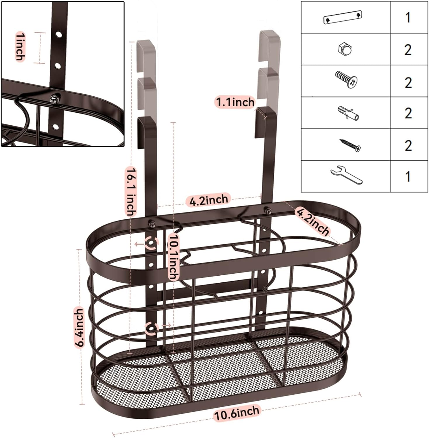Convenient and Stylish Wall Mounted Cabinet Door for Hair Dryers Bathroom Organizer