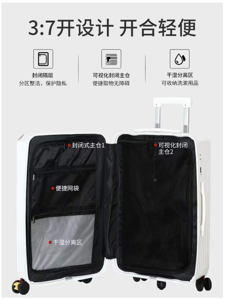 Wholesale New Design Front Opening Luggage With Cup Holder USB Charging Use For Travel Spin Wheels Suitcase