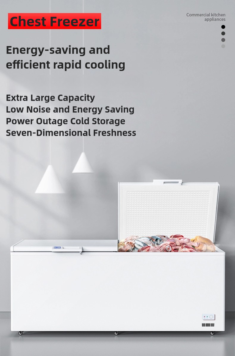 Commercial Deep Chest Freezer Refrigerator with Top Opening 0 ~ -22℃