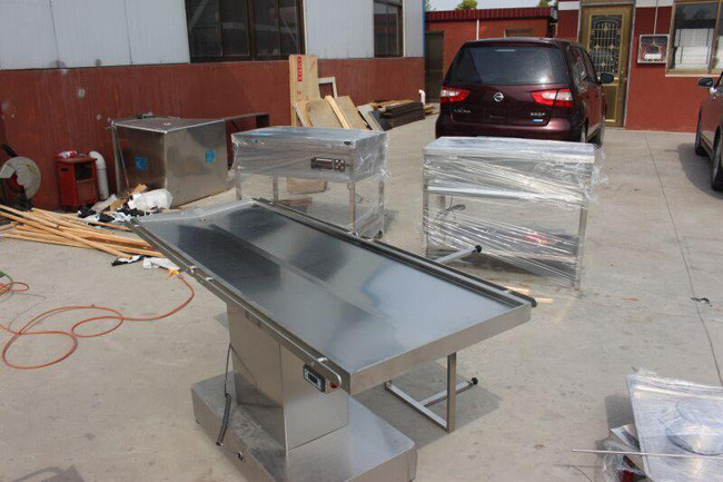 Stainless Steel animal grooming table , veterinary operating table Top 0 - 45 Angle