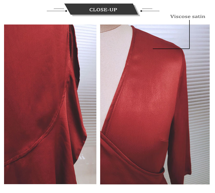 Women Viscose Satin Party Dress Christmas Clothes