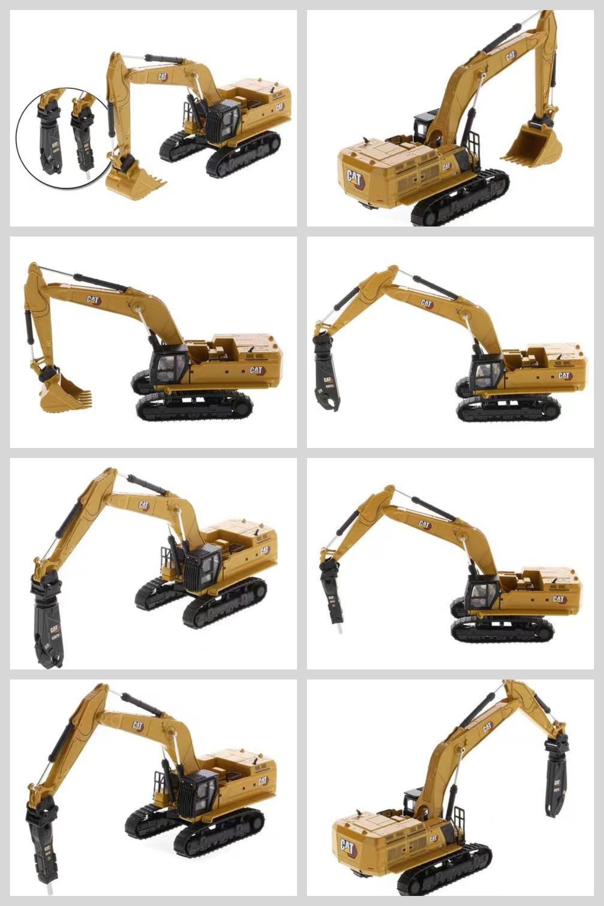 DM 1/87 Scale Heavy Excavator Demolition Hammer Grapple Attachment Set Model 85688