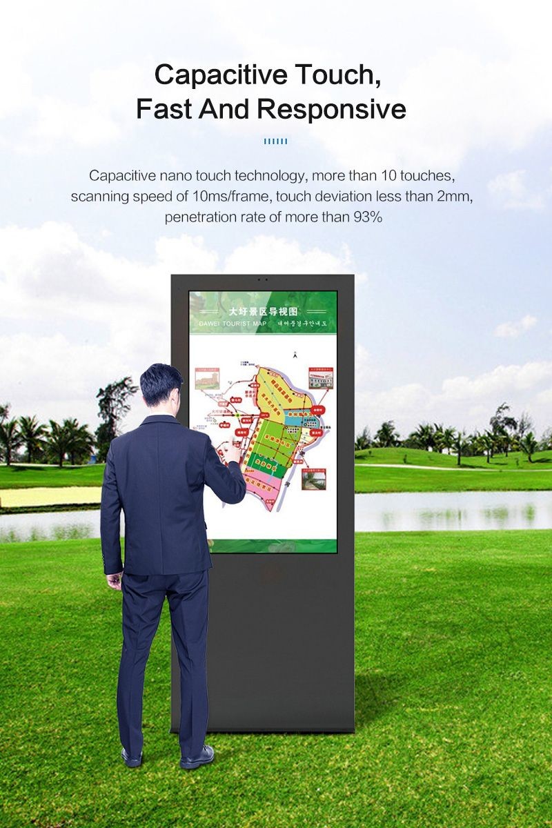 High Brightness 43inch Outdoor Digital Signage Totem Waterproof Ip65