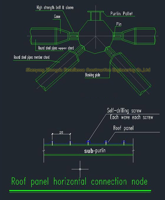 Galvanized Steel Roof Truss With Train Station
