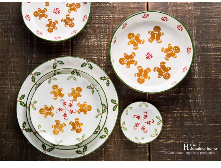 Nordic Style Porcelain Tableware Set , Hand Painted Ceramic Plates And Bowls For Hotel