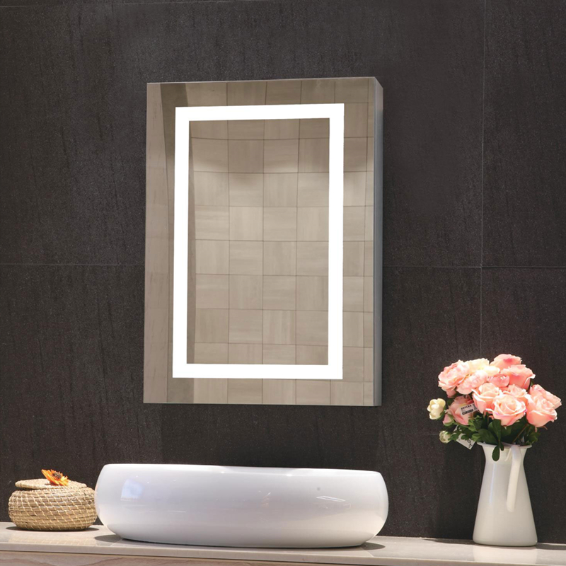 Anti Fog Custom Led Mirror With Medicine Cabinet For Home Bathroom Decoration