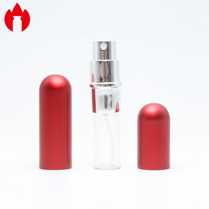 5ml Red Perfume Sample Glass Bottle Vial With Pump Spray