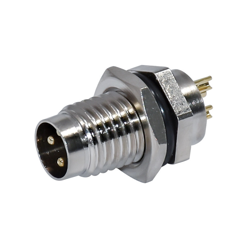 Waterproof M8 Front Panel Mount Connector 3pins Male Fastened IP67 Connector Automotive