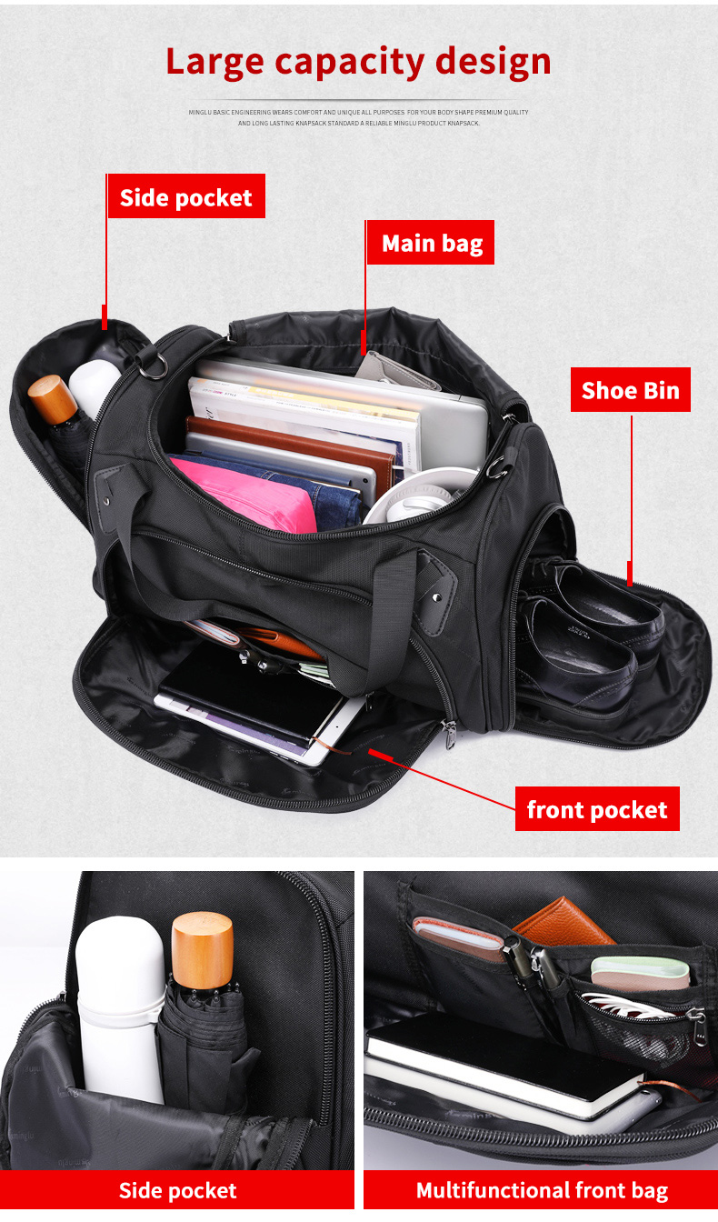 Anti Scratch 100l Duffle Bag Gym Sports Bag With Shoe Compartment Customized