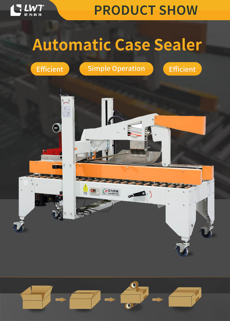 Smaller Industry Size Top Bottom Carton Box Sealing Tape Semi Automatic Packing Machine For Packaging Line