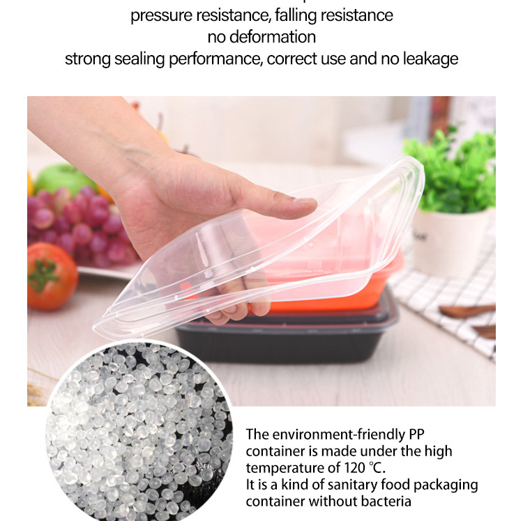 Square Round Food Packaging Containers 450ml 500ml Disposable Food Packaging Tray