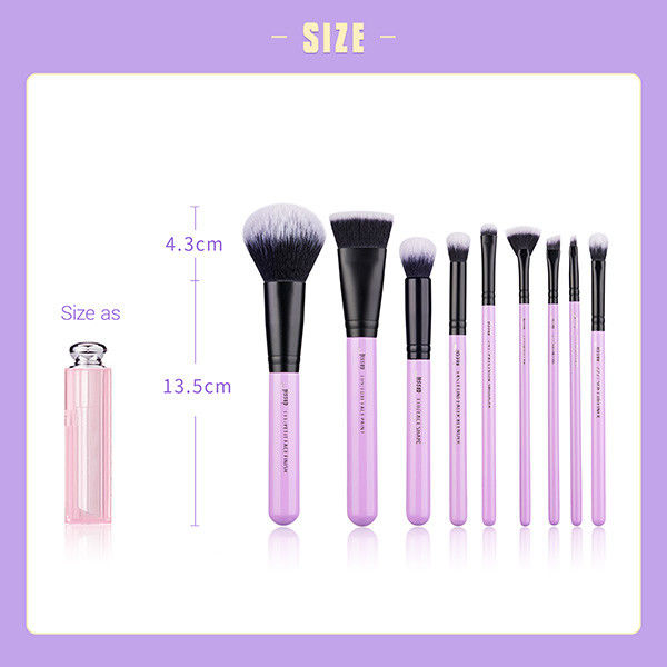 9pcs Pansy Purple Jessup Makeup Brushes Set With Aluminium Ferrule