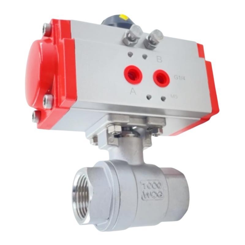 Stainless Steel SS304/316/Wcb Investment Casting 2PC Pneumatic Ball Valve