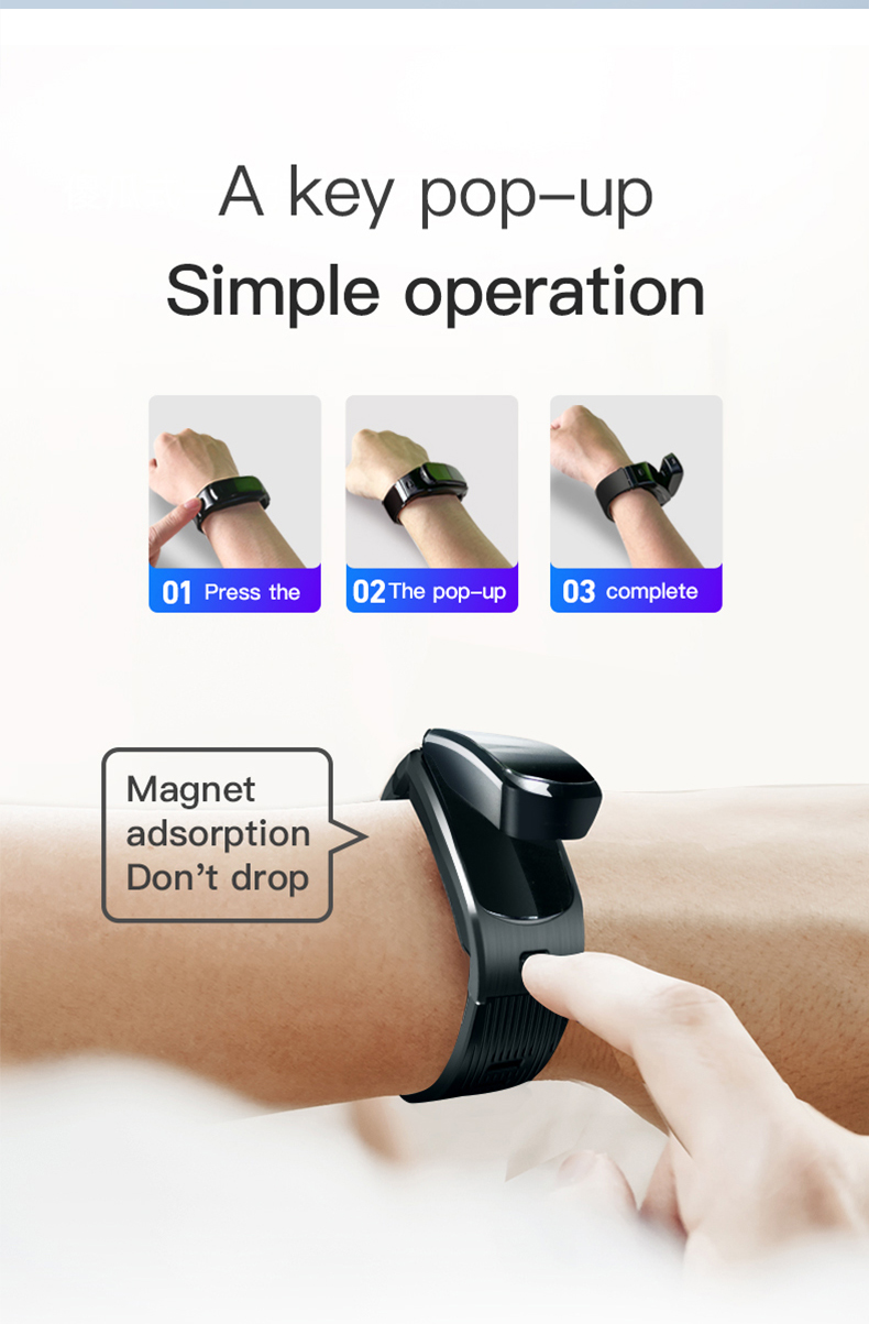Electronic Health Monitoring Smart Watch IP67 Waterproof Wristband