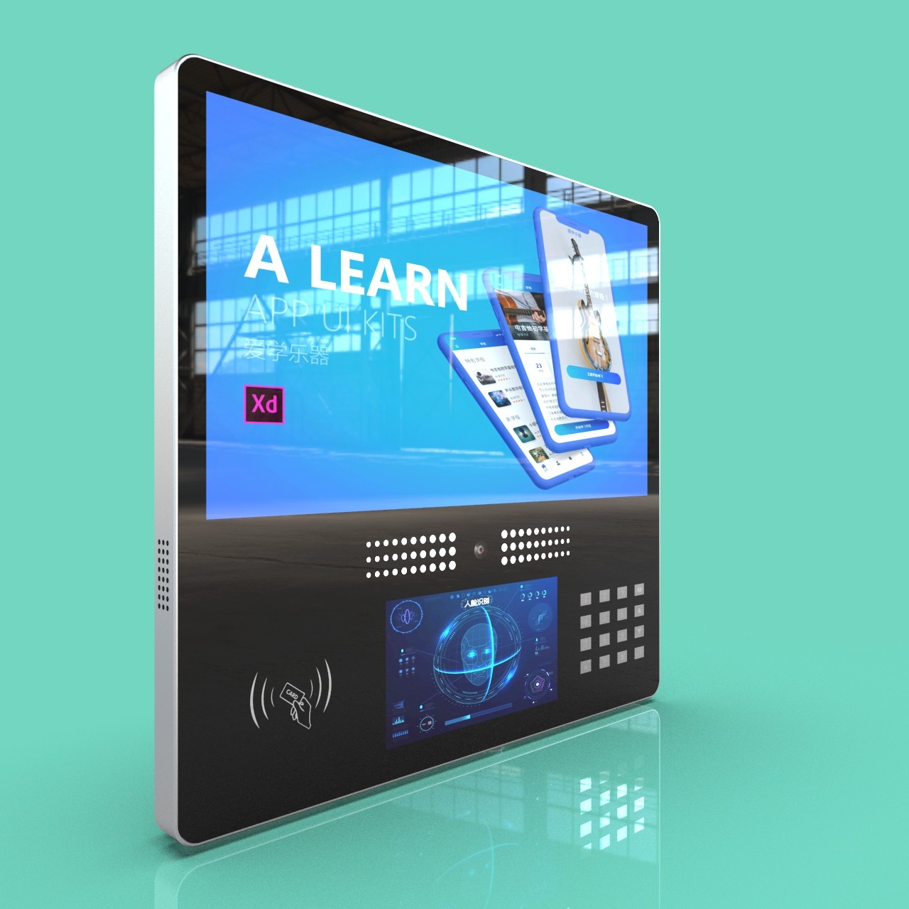 JP1801 18.5+7-Inch Dual-Screen Face Recognition Access Control Terminal Supports face recognition, fingerprint, and card identification