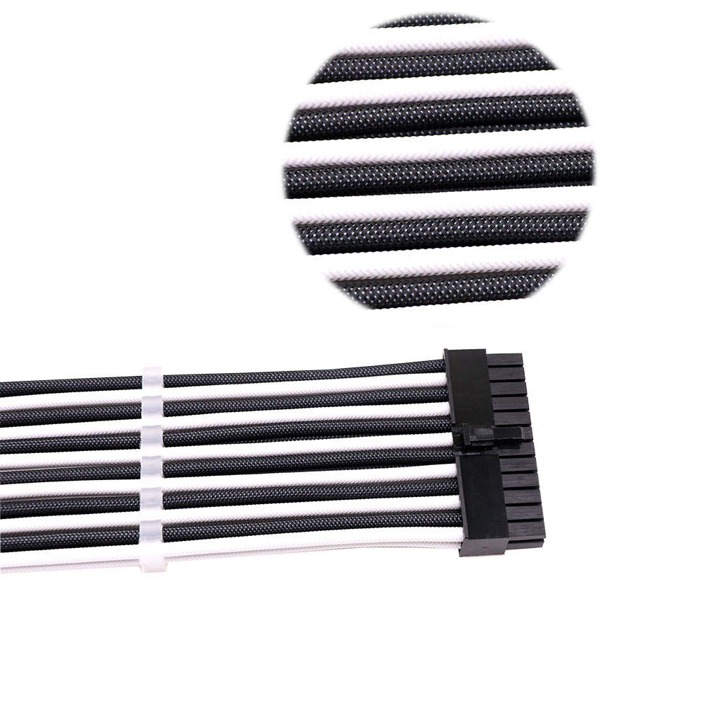 ATX PC Power Cable Manufacturers 24PIN Male to 24PIN Female Computer Sleeved Cable Extension Connector Kable