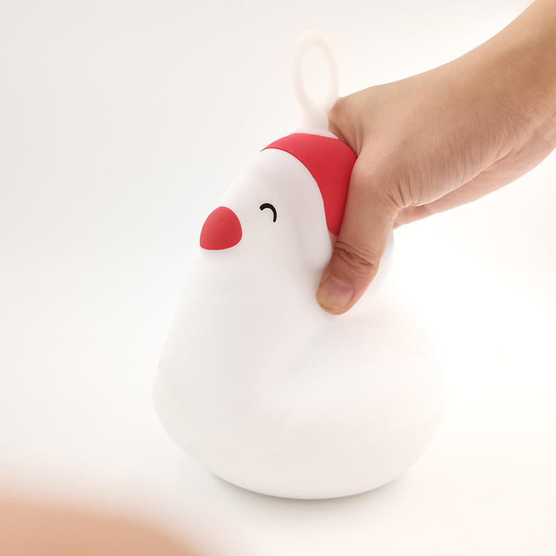 Christmas Night Light For Kids Lamp Cute Lamp 16 Colors Tap Silicone Kids Night Light USB Rechargeable Baby Night Lights